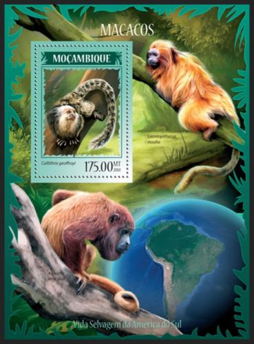 Poštovní známka Mosambik 2014 Opice Mi# Block 917 Kat 10€