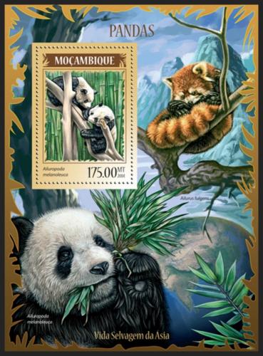 Poštovní známka Mosambik 2014 Pandy Mi# Block 908 Kat 10€