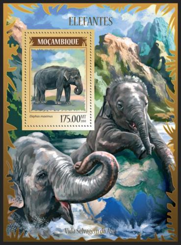 Poštovní známka Mosambik 2014 Sloni Mi# Block 906 Kat 10€