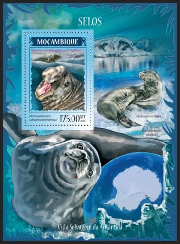 Poštovní známka Mosambik 2014 Tuleni Mi# Block 907 Kat 10€