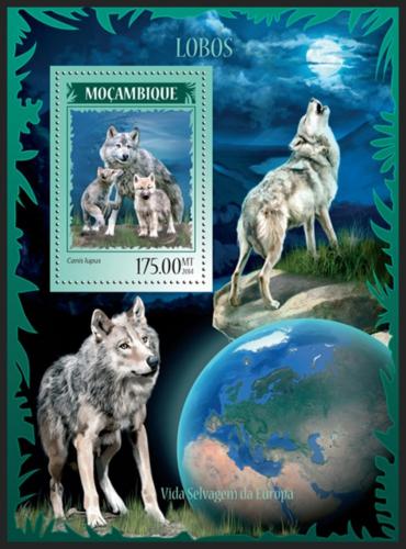 Poštovní známka Mosambik 2014 Vlci Mi# Block 911 Kat 10€