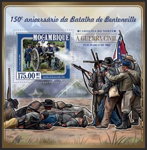 Poštovní známka Mosambik 2015 Bitva o Bentonville Mi# Block 988 Kat 10€