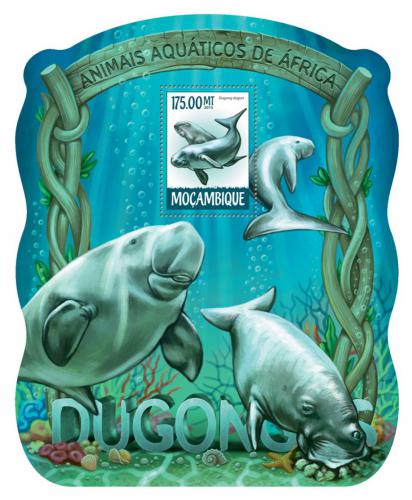 Poštovní známka Mosambik 2015 Dugong indický Mi# Block 1026 Kat 10€