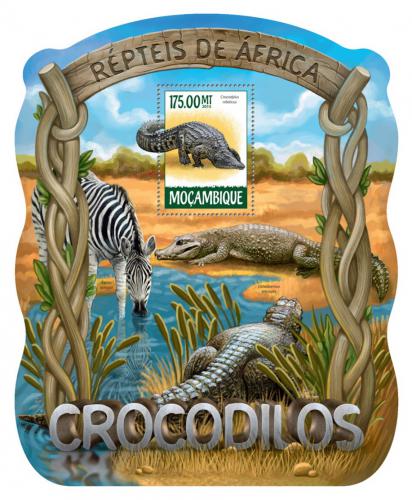 Poštovní známka Mosambik 2015 Krokodýli Mi# Block 1016 Kat 10€