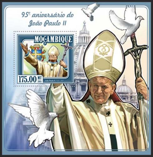 Potovn znmka Mosambik 2015 Pape Jan Pavel II. Mi# Block 994 Kat 10