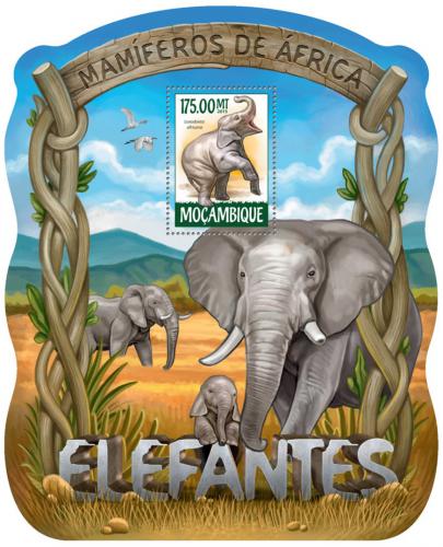 Potovn znmka Mosambik 2015 Sloni Mi# Block 1034 Kat 10 - zvtit obrzek
