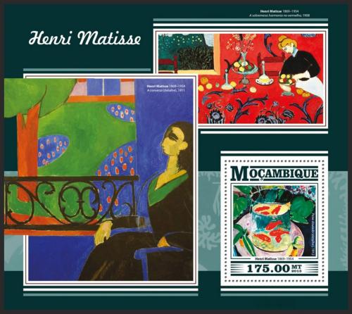 Potovn znmka Mosambik 2015 Umn, Henri Matisse Mi# Block 1084 Kat 10