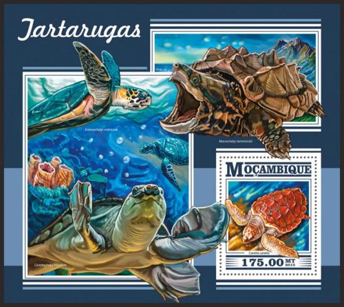 Poštovní známka Mosambik 2015 Želvy Mi# Block 1070 Kat 10€