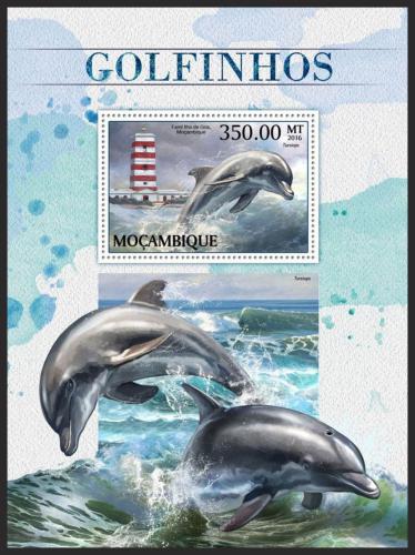 Poštovní známka Mosambik 2016 Delfíni Mi# Block 1231 Kat 20€