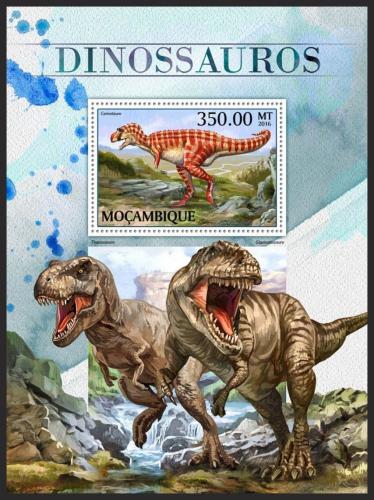 Poštovní známka Mosambik 2016 Dinosauøi Mi# Block 1222 Kat 20€