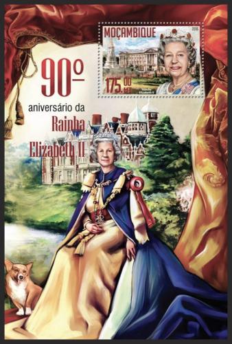 Poštovní známka Mosambik 2016 Královna Alžbìta II. Mi# Block 1147 Kat 10€