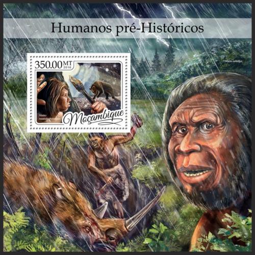 Poštovní známka Mosambik 2016 Prehistorický èlovìk Mi# Block 1196 Kat 20€