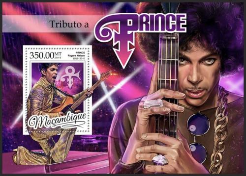 Poštovní známka Mosambik 2016 Prince, hudebník Mi# Block 1174 Kat 20€
