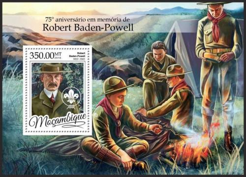 Potovn znmka Mosambik 2016 Skauti, Robert Baden-Powell Mi# Block 1181 Kat 20