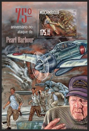 Potovn znmka Mosambik 2016 tok na Pearl Harbor Mi# Block 1151 Kat 10