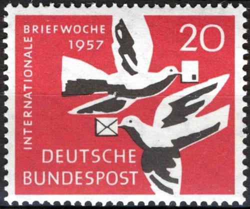 Poštovní známka Nìmecko 1957 Poštovní holubi Mi# 276