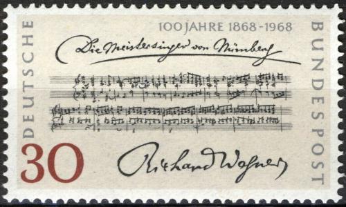 Potovn znmka Nmecko 1968 Richard Wagner Mi# 566 - zvtit obrzek