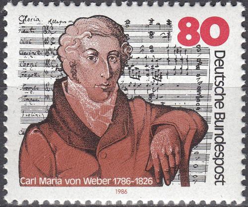 Potovn znmka Nmecko 1986 Carl Maria von Weber, skladatel Mi# 1284