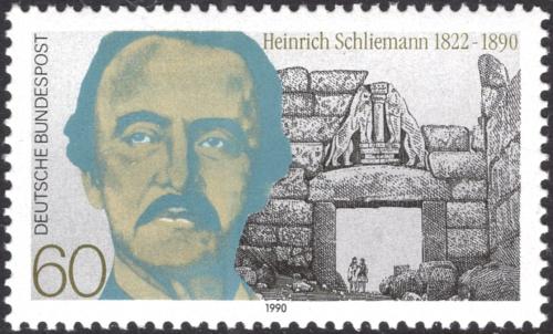 Potovn znmka Nmecko 1990 Heinrich Schlieman, archeolog Mi# 1480 - zvtit obrzek