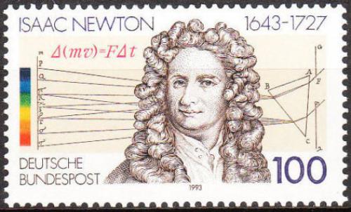 Potovn znmka Nmecko 1993 Isaac Newton Mi# 1646