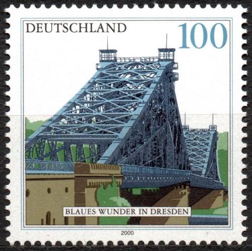 Potovn znmka Nmecko 2000 Most Blaues Wunder v Dranech Mi# 2109