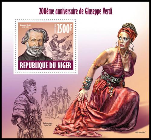 Potovn znmka Niger 2013 Giuseppe Verdi Mi# Block 235 Kat 10