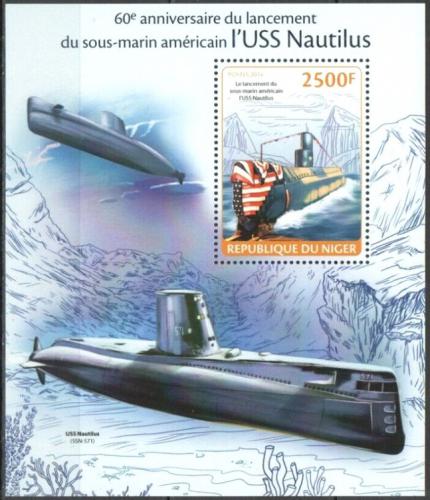 Potovn znmka Niger 2014 Atomov ponorka Nautilus Mi# Block 282 Kat 10