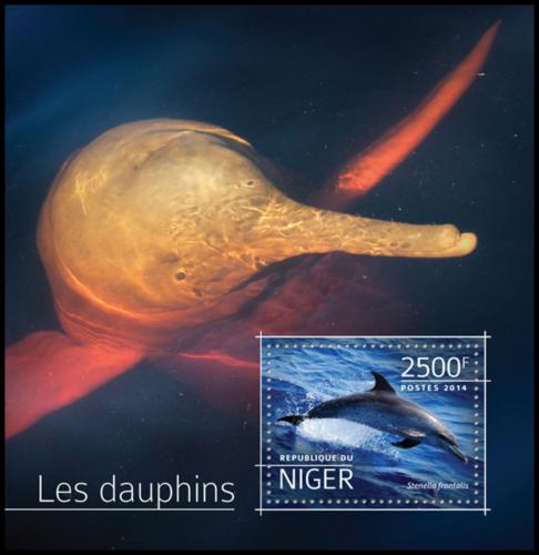 Poštovní známka Niger 2014 Delfíni Mi# Block 387 Kat 10€