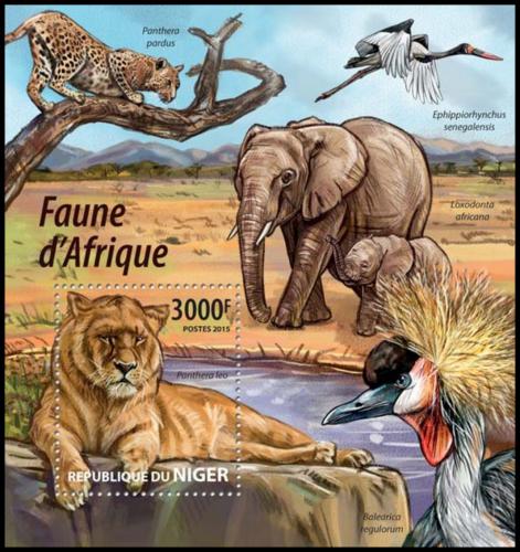 Potovn znmka Niger 2015 Africk fauna Mi# Block 437 Kat 12