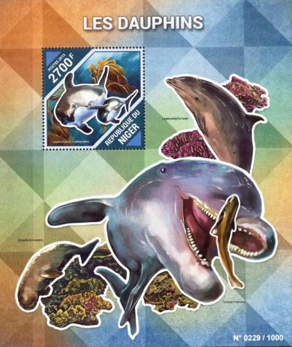 Poštovní známka Niger 2015 Delfíni Mi# Block 485 Kat 10€
