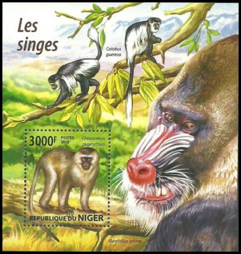 Potovn znmka Niger 2015 Opice Mi# Block 447 Kat 12 - zvtit obrzek