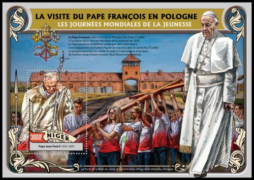 Potovn znmka Niger 2016 Cesty pape do Polska Mi# Block 567 Kat 12