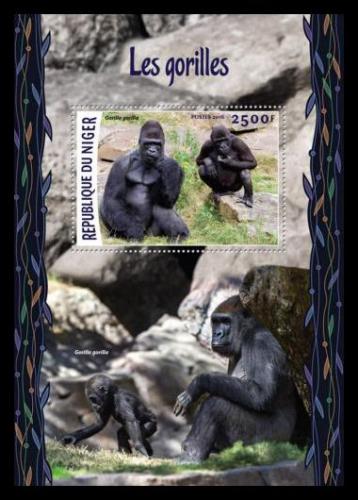 Potovn znmka Niger 2016 Gorily Mi# Block 537 Kat 10
