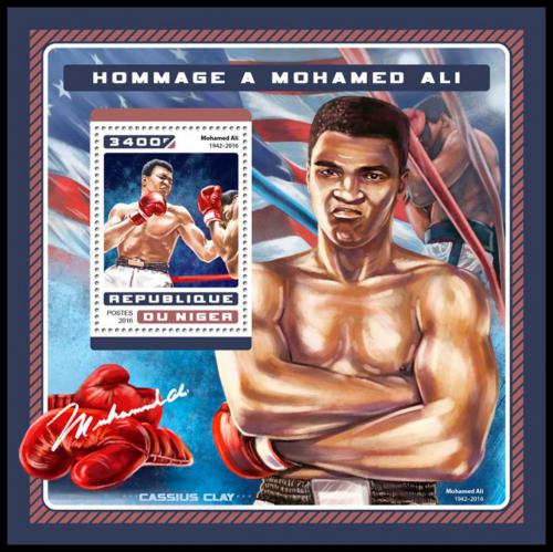 Potovn znmka Niger 2016 Muhammad Ali, box Mi# Block 636 Kat 13