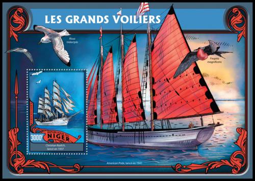 Poštovní známka Niger 2016 Plachetnice Mi# Block 559 Kat 12€