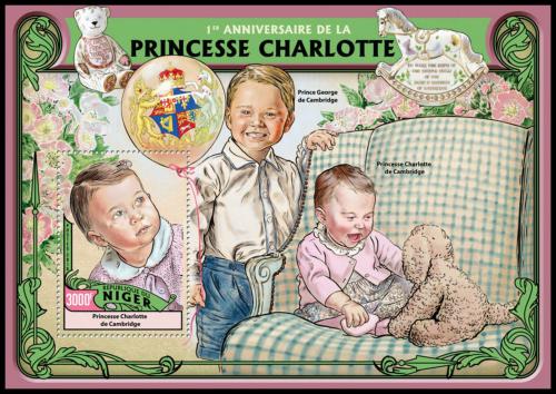 Poštovní známka Niger 2016 Princezna Charlotte Mi# Block 570 Kat 12€