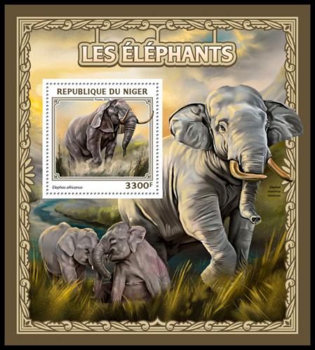 Poštovní známka Niger 2016 Sloni Mi# Block 616 Kat 13€