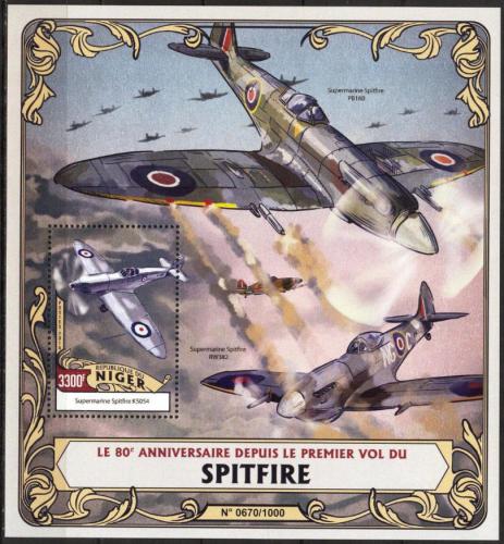 Poštovní známka Niger 2016 Stíhaèky Spitfire Mi# Block 510 Kat 13€