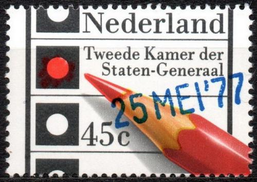 Poštovní známka Nizozemí 1977 Parlamentní volby, pøetisk Mi# 1096