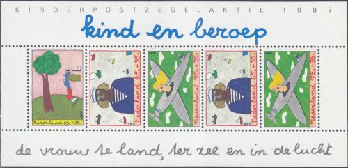 Poštovní známka Nizozemí 1987 Dìti a práce Mi# Block 30