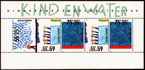 Poštovní známka Nizozemí 1988 Dìti a voda Mi# Block 32
