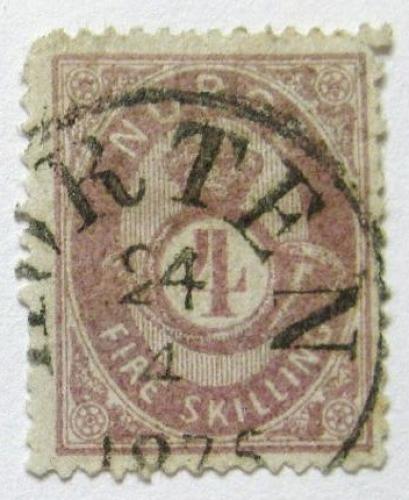 Poštovní známka Norsko 1875 Post Horn Mi# 19 e Kat 60€
