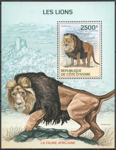 Poštovní známka Pobøeží Slonoviny 2014 Lvi Mi# Block 207 Kat 11€