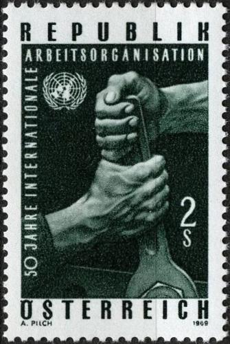 Potovn znmka Rakousko 1969 ILO, 50. vro Mi# 1305