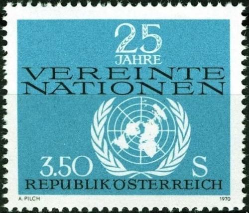 Potovn znmka Rakousko 1970 OSN, 25. vro Mi# 1347