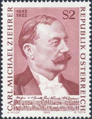 Potovn znmka Rakousko 1972 Carl M. Ziehrer, skladatel Mi# 1403