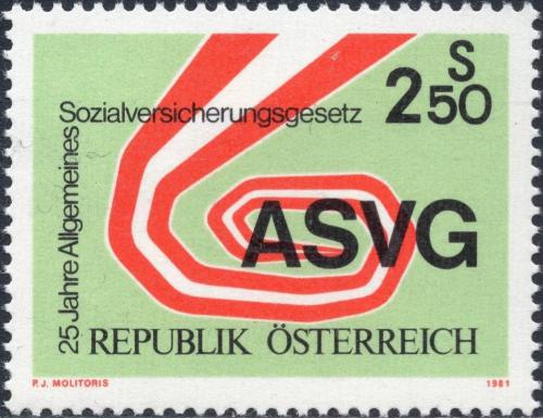 Potovn znmka Rakousko 1981 Sociln zabezpeen Mi# 1664 