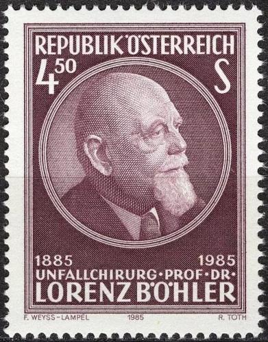 Potovn znmka Rakousko 1985 Lorenz Bohler, chirurg Mi# 1800