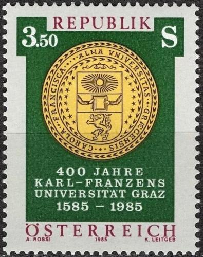 Potovn znmka Rakousko 1985 Univerzita v Grazu Mi# 1799