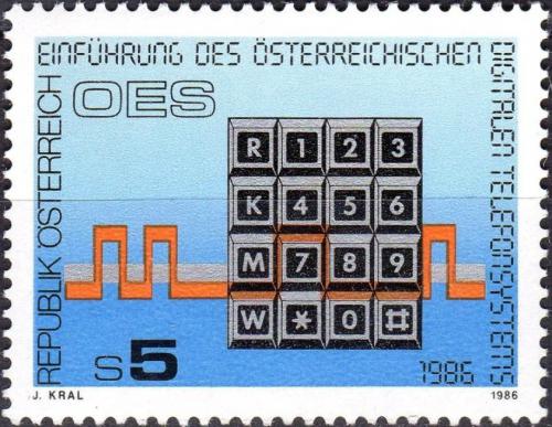 Potovn znmka Rakousko 1986 Digitln telefon Mi# 1838